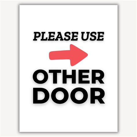 Please Use Other Door Sign Printable, Please Use the Other Door Sign ...