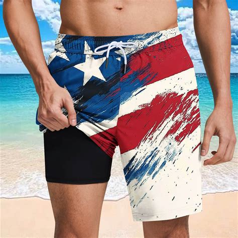 American Flag Swim Trunks Men 4th of July Shorts Men American Flag ...