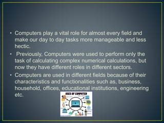 Image result for Uses of Computer Introduction