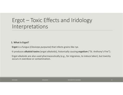 Ergot Drugs and chemical and appearance on the iris and their chemical ...