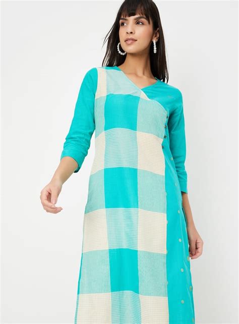 Buy Women Checked Straight Kurta Online at just Rs. 599.0 ...