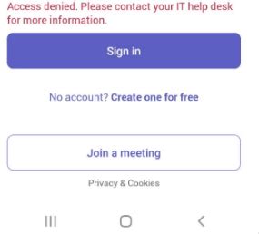 Image result for Action Not Allowed Android Intune