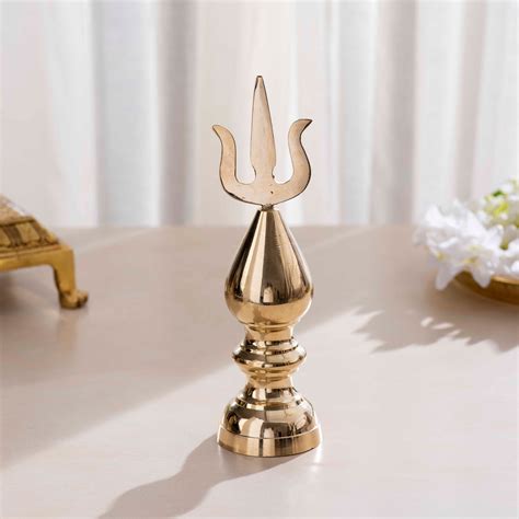 Brass Kalash Trishul - 8 Inch - Darbar Craft