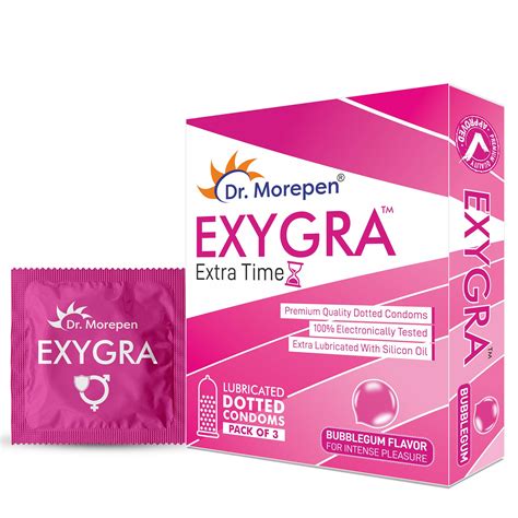 Buy Dr. Morepen Exygra Condoms- Ultra-thin, Lubricated, Extra Dotted ...