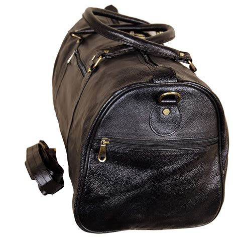 Buy Reo Leather Duffel & Gym Bag | Zip Closure | Colors (Black) at ...