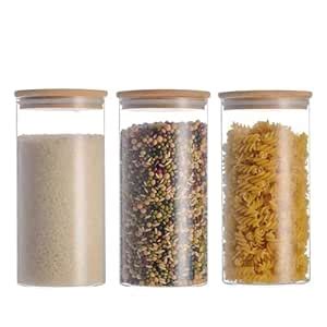 Buy Glassery Glass Storage Jar with Airtight Wooden Lid 1200 ML– Multi ...