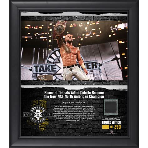Ricochet Framed 15'' x 17'' NXT TakeOver: Brooklyn with Piece of Event ...