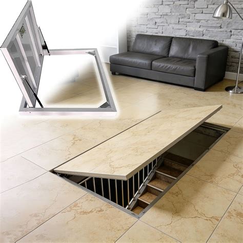 Tile-in or Paver-in Access Floor Covers, Floor Mount Crawl Space Access ...