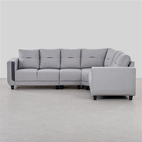 Buy Berry Fabric 6-Seater Corner Sofa - Grey from Home Centre at just ...