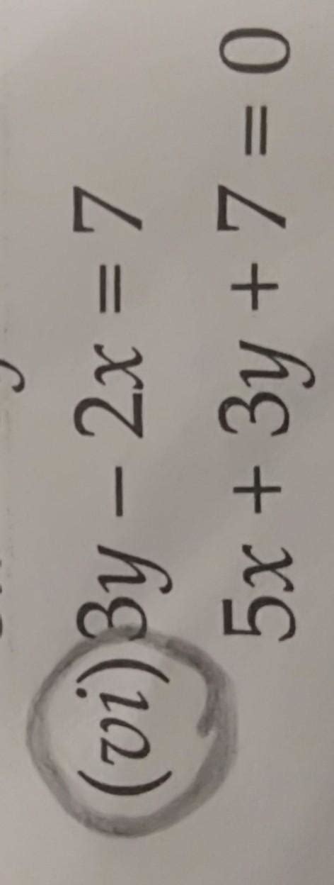 solve the following pairs of simultaneous equations graphically: 3y ...