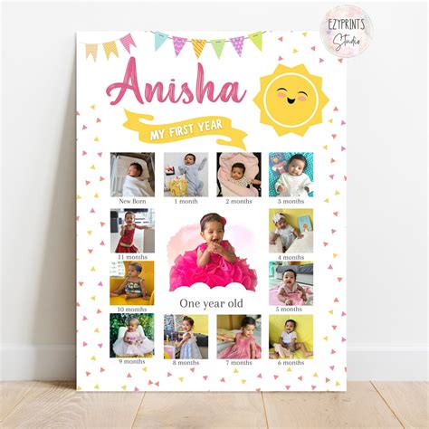 Personalised First Year Photo Collage Board | Sunshine – Ezyprints Studio