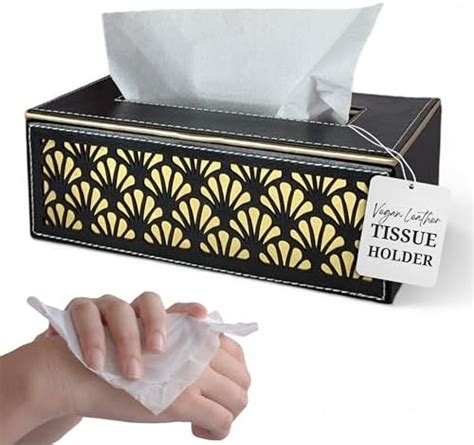 CS Home Edit Vegan Leather Tissue Holder Box | Rectangular Napkin ...