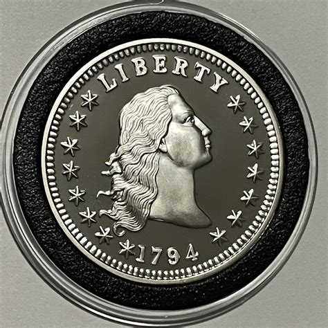 1794 Flowing Hair Dollar Proof Coin 1 Troy Oz .999 Fine Silver Round ...