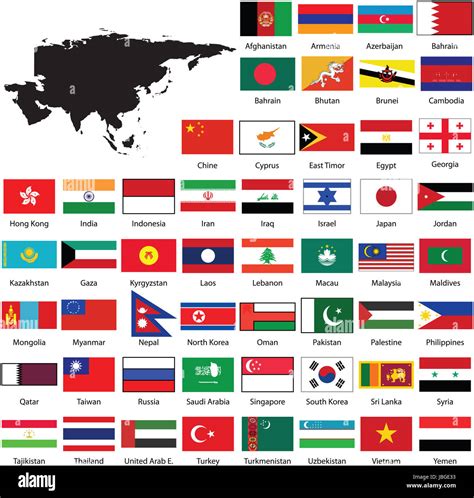 Flags Of Asia Map