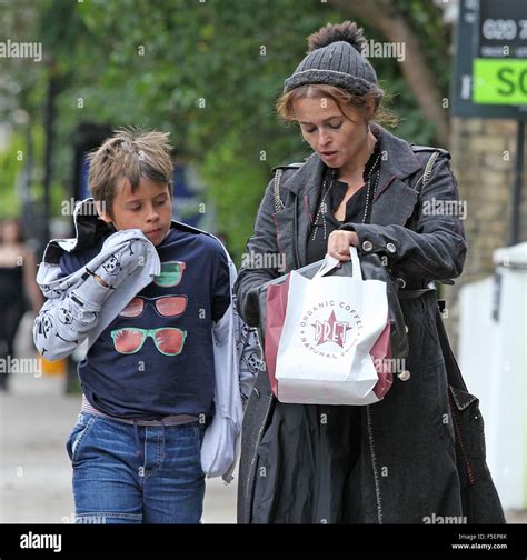 Helena Bonham Carter out and about in London with son Billy Burton ...