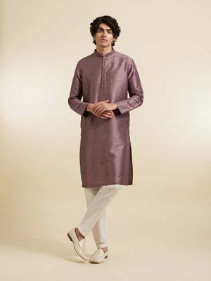 Buy Diwas by Manyavar Men Opulent Purple Elegance Kurta Pyjama (S) Online