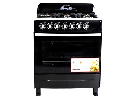 Productos Premier | Estufa a gas 30" 6 puestos c/horno negro