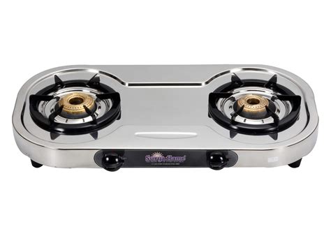 Buy SURYA FLAME Stainless Steel 2 Burners Nes Deep Draw Stove, Silver ...