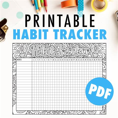 Printable Monthly Habit Tracker - Printable Free Templates