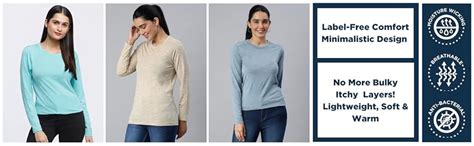 Buy KOSHA Women's Merino Wool & Bamboo Full Sleeve Round Neck Heat ...