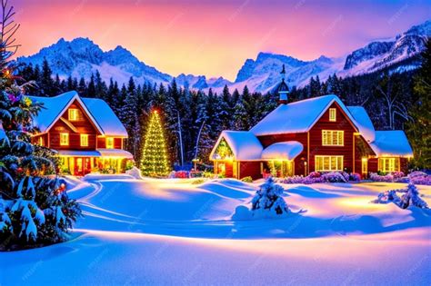 Premium AI Image | beautiful magic christmas landscape