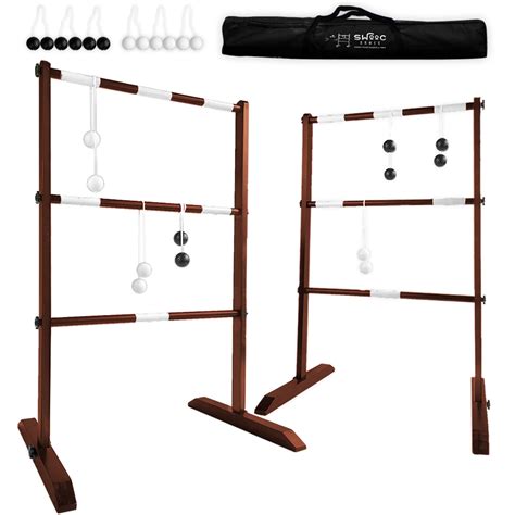 Swooc Games® - Premium Wooden Ladder Ball Game Set (Weather Resistant ...