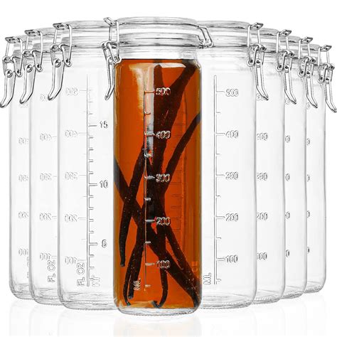 Ritayedet Airtight Glass Jars Set of 8 with Hinged Lids for Vanilla ...