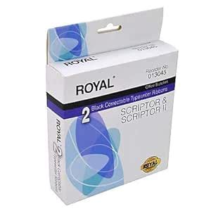 ROYAL 2 BLACK CORRECTABLE TYPEWRITER RIBBONS for Scriptor & Scriptor 2 ...