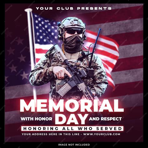 Free PSD | Memorial day post design template