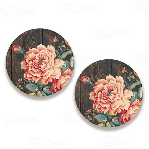 Coaster Set - Baroque Art - MDF Wooden Coasters for Dining Table - Set ...