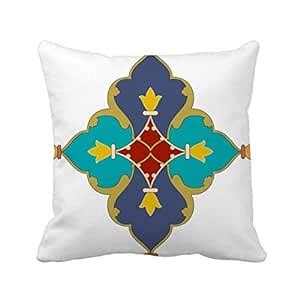 Buy Set of 2 Modern Baroque Flower Leaf Parallel Pattern Square Throw ...