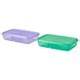 PRUTA sandwich container with lid, lilac/green, 22x14x5 cm (8 ¾x5 ½x2 ...