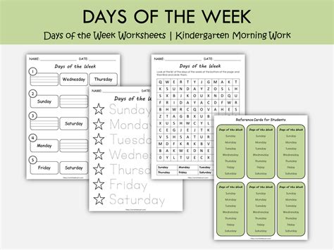 Days of the Week Worksheets Printable – Trace, Write & Sequence Activi ...