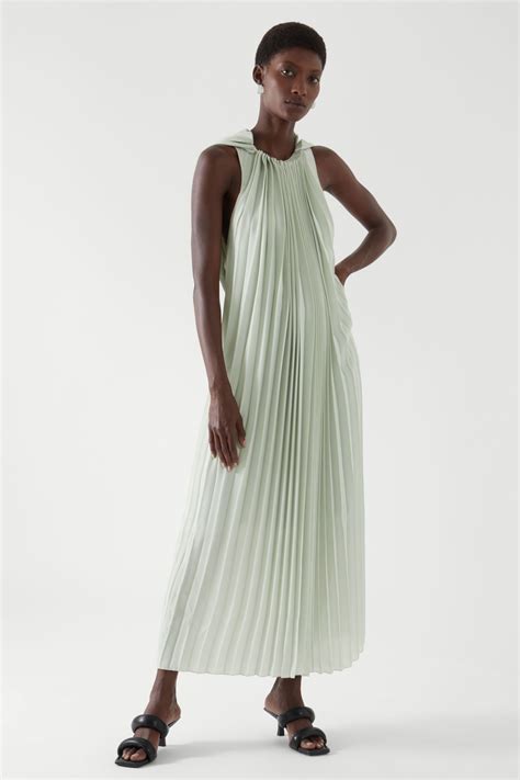 MAXI PLEATED DRESS - Light green - Dresses - COS US | Light green dress ...