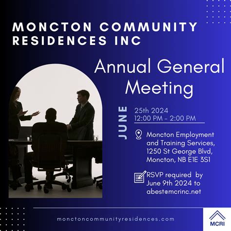 Moncton Community Residences Inc Annual General Meeting is taking place ...