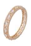 Buy Gold Plated And White American Diamond Bangles by Nazaakat By ...