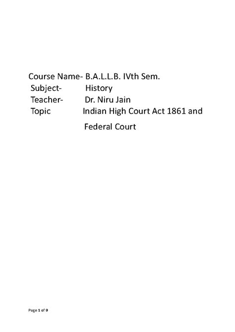 1.3 The Indian High Court Act 1861-converted - Course Name- B.A.L.L ...