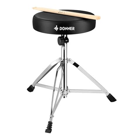 Buy Donner Drum Throne Set, Padded Seat Height Adjustable Drum Stools ...