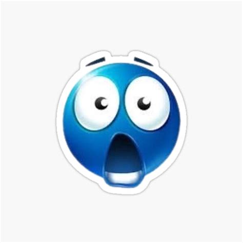 "Blue Emoji Shocked Face Meme " Sticker for Sale by booksandsundaes ...