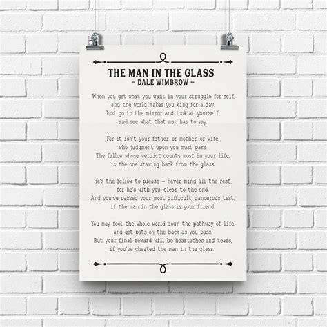 The Man in the Glass, Poem Print, Guy in the Glass, Dale Wimbrow ...