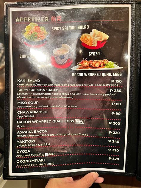 Carta del restaurante Mizuki Japanese Resto, Baguio