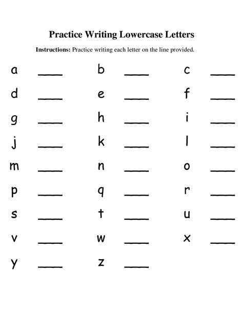 Lowercase Letter Worksheets | Activity Shelter