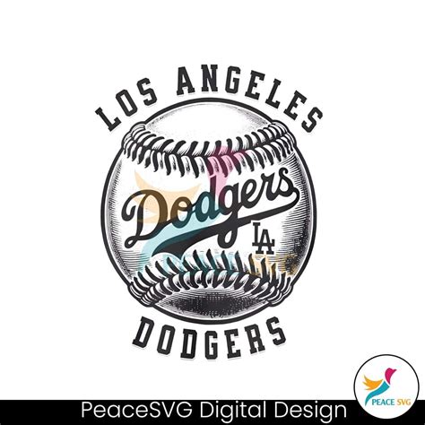 Vintage Los Angeles Dodgers Baseball Logo PNG Clipart » Peace SVG