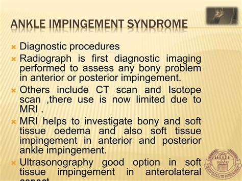 Insight to ankle impingement syndrome in sports | PPTX