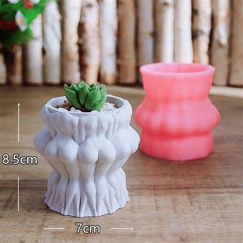 Buy Face Flower Pot Silicone Mold for Cement, Plaster, Drip Glue Online ...