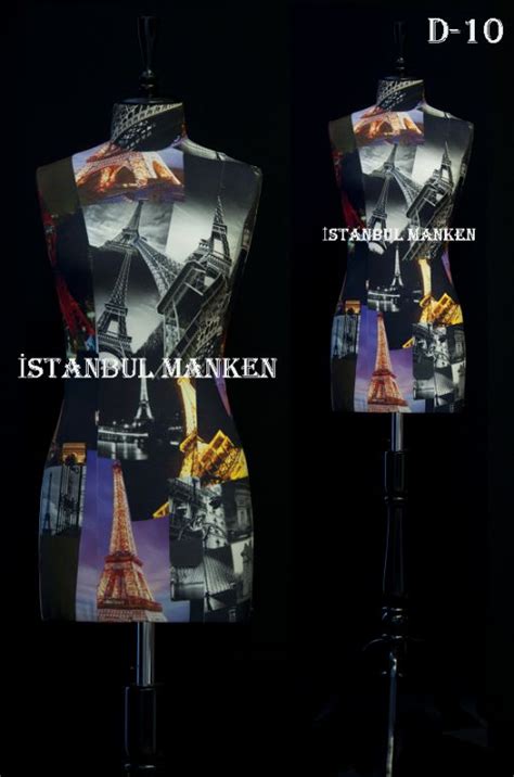 Desenli kumaş terzi prova mankenleri