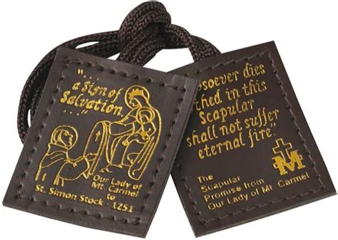 Needzo Stamped Leather Scapulars Catholic Necklace with Our India | Ubuy