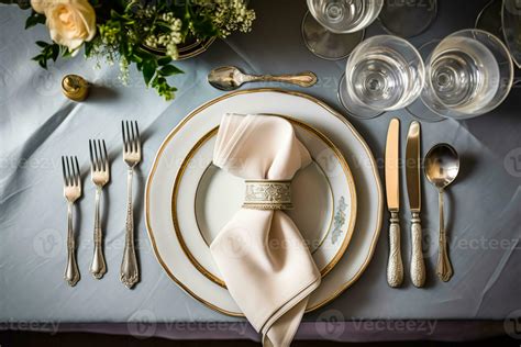 elegante cena mesa ajuste arreglo en Inglés país estilo como flatlay ...