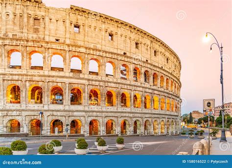 Colosseum, or Coliseum. Illuminated Huge Roman Amphitheatre Early in ...