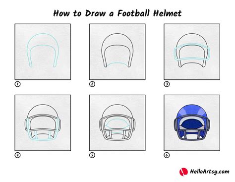 How to Draw a Football Helmet - HelloArtsy